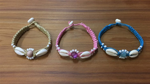 Charming Shark Cowrie Macrame Bracelet