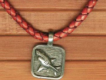 Charming Shark Pewter Shark Pendant Necklace