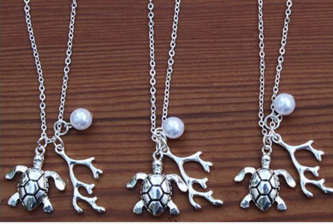 Charming Shark Sea Turtle Necklace # 2