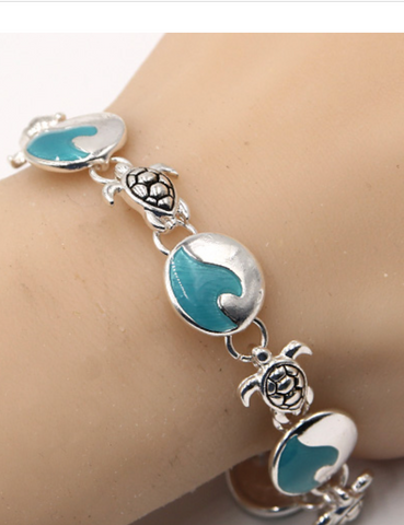 Sea Turtle with Wave Magnetic Bracelet