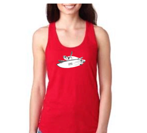 Sebastian Inlet Surfing Turtle Women's Racerback Tank