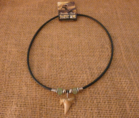 Charming Shark Surf Jewelry Shark Tooth and Glass