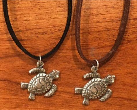 Charming Shark Turtle Necklace with Suede Cord