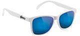 Glassy Sunhaters Deric White/Blue Mirror Sunglasses