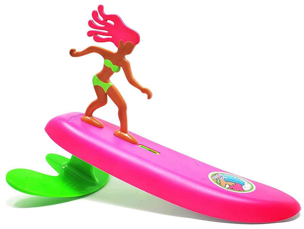 Surfing toy top