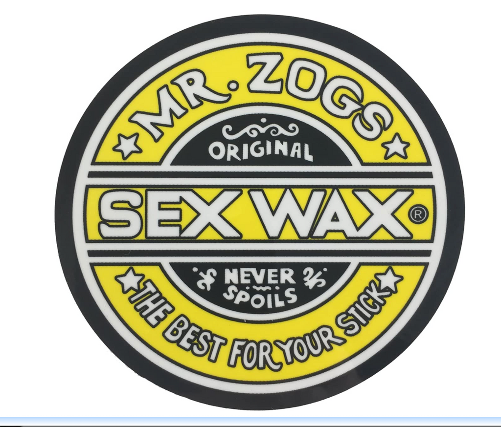 Mr Zog's Sex Wax - Red Black & White w/ Black border Die Cut Round STICKER!